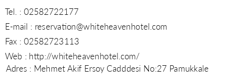 White Heaven Hotel telefon numaralar, faks, e-mail, posta adresi ve iletiim bilgileri